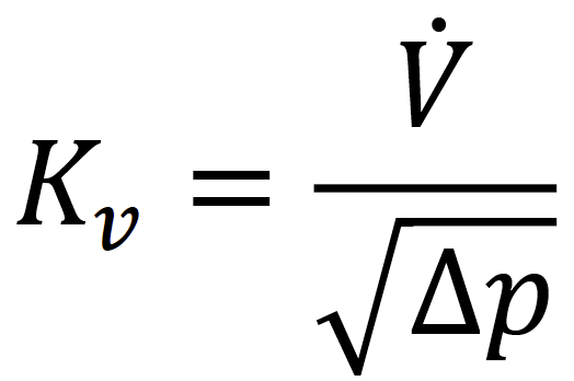 Formel zur Berechnung des Kv-Werts.