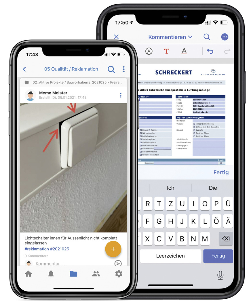 Lokalisierte Probleme können an die Betroffenen und Projektbeteiligten per E-Mail, teilweise auch per integriertem Messengerdienst versandt werden.