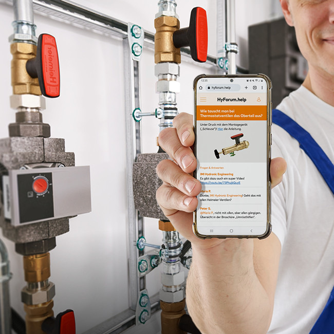 HyForum-Landingpage: Die Kommunikationsplattform gibt Antworten auf die wichtigsten Fragen zum neuen Gebäudeenergiegesetz 2024.