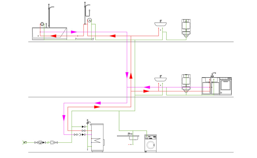 Eine eher ungünstige Installation, die aber leider sehr oft gebaut wird und so nicht sauber funktionieren kann. Es stellt weder einen ausreichender Komfort noch eine hygienische Ausgangslage dar