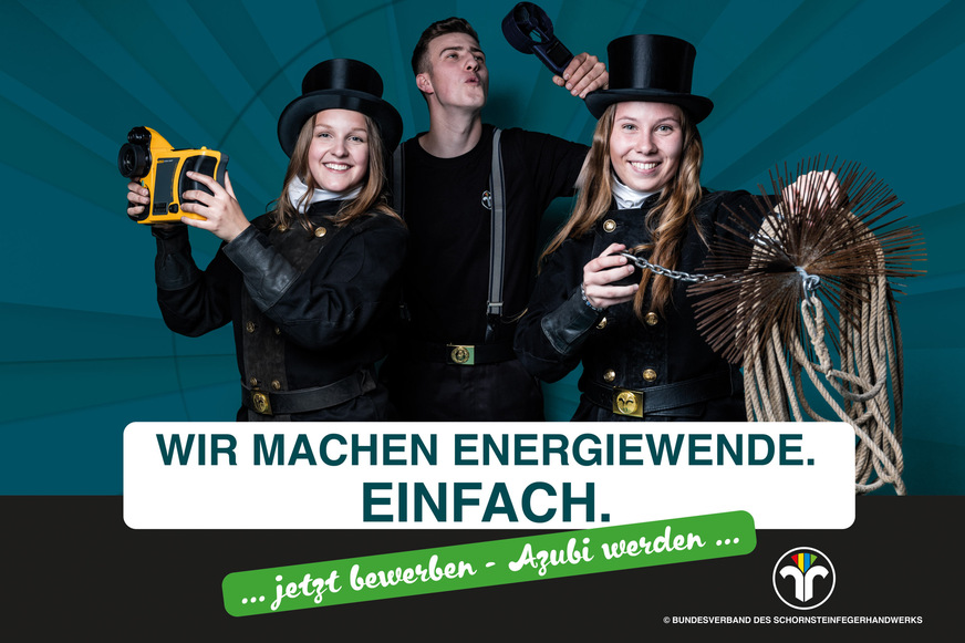Im Januar haben Auszubildende des Schornsteinfegerhandwerks die&nbsp;neue Nachwuchskampagne „Wir machen Energiewende.einfach.“ vorgestellt.