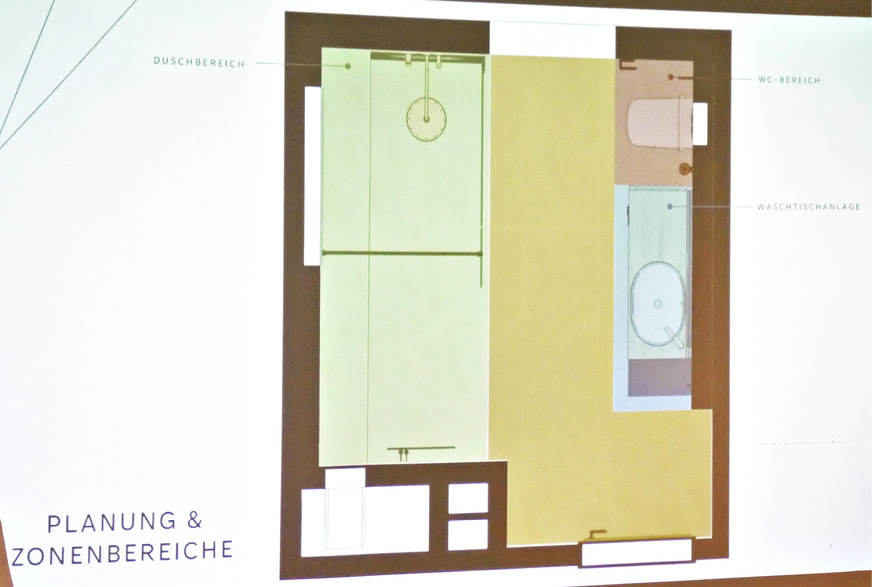 Visualisierung: Eine leistungsfähige Planungssoftware vermag Badbereiche farblich unterschiedlich darzustellen, das hilft dem Kunden bei der Orientierung.