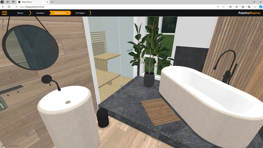 Die interaktive Ego-Perspektive in Palette Rooms macht das direkt live erlebbar und erleichtert die Kaufentscheidung.
