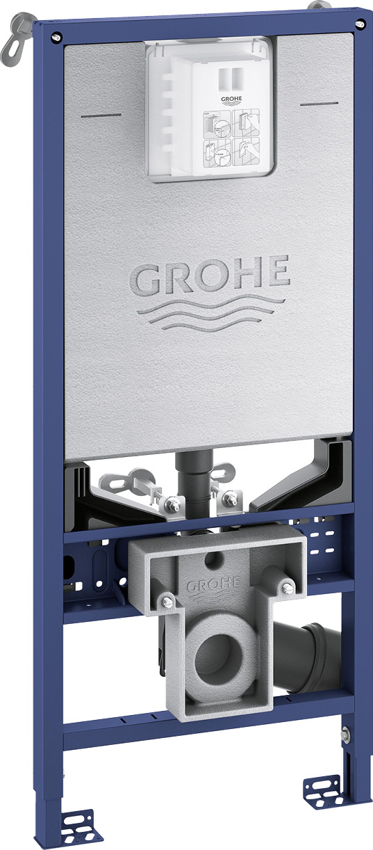 Montageelemente mit universellen Wasser- und Stromanschlüssen machen Bäder zukunftssicher.