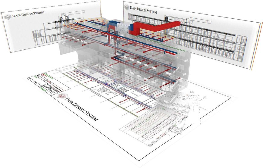 Im Zentrum der BIM-Planung steht das 3D-Gebäudemodell, aus&nbsp;dem alle 2D-Pläne abgeleitet werden.