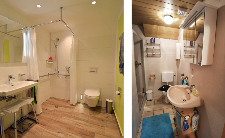 Das zweite Bad im Haus ist ebenfalls kaum noch wiederzuerkennen. Eine Wand wurde versetzt, um mehr Raum zu gewinnen.