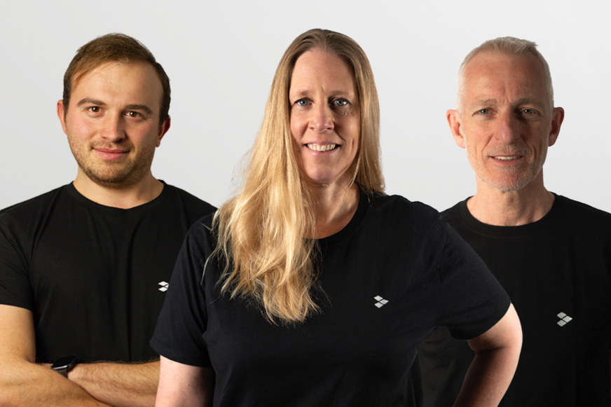 Patrick Treibner (links), Marianne Tracey und Michael Braun-Walker.