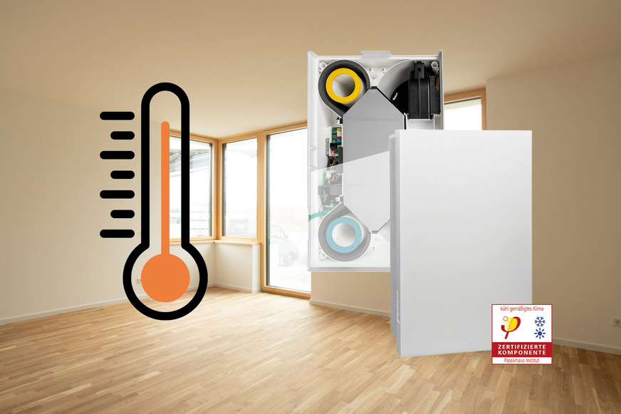 Auch während der warmen Sommermonate immer angenehmes und frisches Raumklima: Mit der Komfortlüftung von Meltem bleibt die Kühle länger im Innenraum.