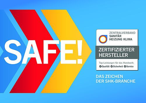 Die Zertifizierung für das ZVSHK-Qualitätszeichen erfolgt in einem öffentlichen Verfahren auf Grundlage transparenter Kriterien. Um Qualität, Sicherheit und Service auf stets aktuellem Standard zu zertifizieren wird die herstellerseitige Erfüllung der Kriterien regelmäßig evaluiert.