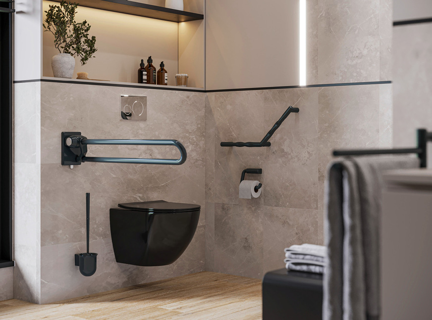 Handläufe und viele Details gibt es bei Erlau außer in Anthrazit auch in Steingrau, ­Resedagrün, Aquablau, Rubinrot, Reinweiß, Pastellgelb und Graubeige.