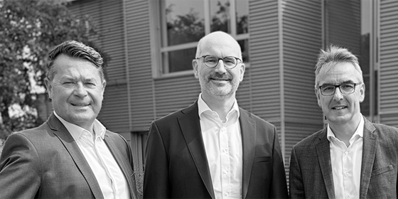 (v.&nbsp;l.) Christian Gnaß, Dr. Andreas Stepping, Daniel Sarbandi&nbsp;&nbsp;