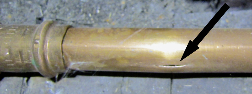 Ein Rohr-Platzer wie im Bilderbuch, parallel zur Längsachse.