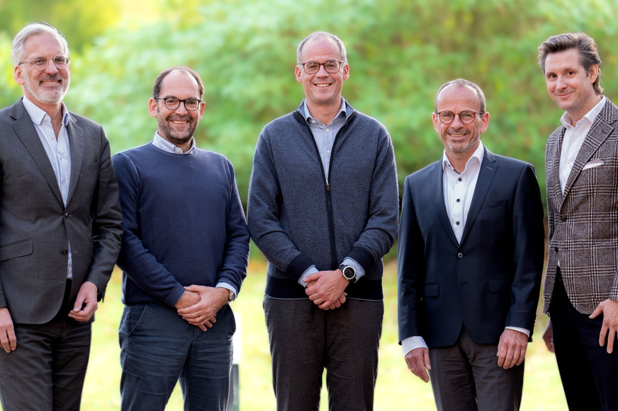 Vorstand des DG Haustechnik 2024 (v.l.n.r.): Wilhelm Schuster, Henrik Schmidt, Johannes M. Börner, Thomas Werner, Bastian&nbsp;Hördemann.