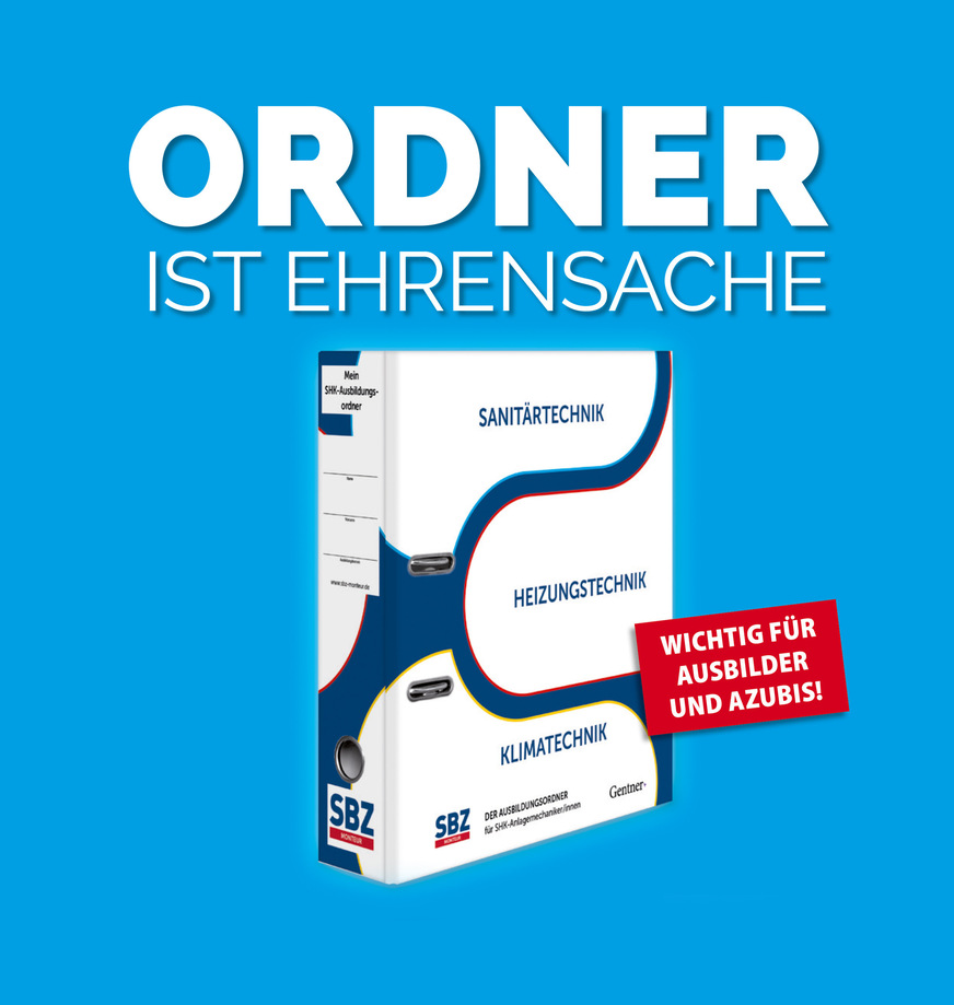 Das SHK-Ausbildungspaket des Gentner Verlags mit dem SHK-Ausbildungsordner, Sonderheft „WISSEN KOMPAKT“ und exklusivem Onlinebereich können Sie hier bestellen.