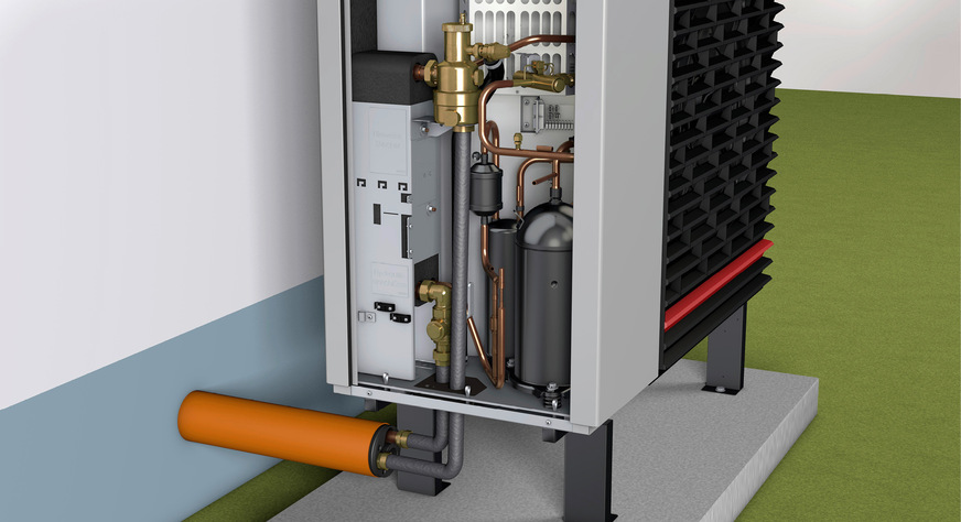Schalloptimierter Kältekreis der Hybrox 11 und 16 des Herstellers Alpha Innotec.