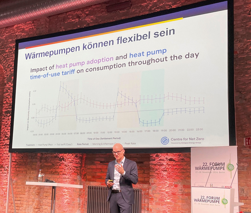 Beim Forum spielte auch die Integration der Wärmepumpe in den Strommarkt eine große Rolle. Laut Jan Rosenow lassen sich die Stromkosten der Wärmepumpe durch variable Tarife um 30 bis 40 % reduzieren.