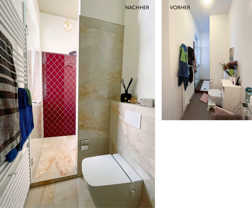 Vorher: bestenfalls zweckmäßig.  Nach dem Umbau: edel und lebendig.