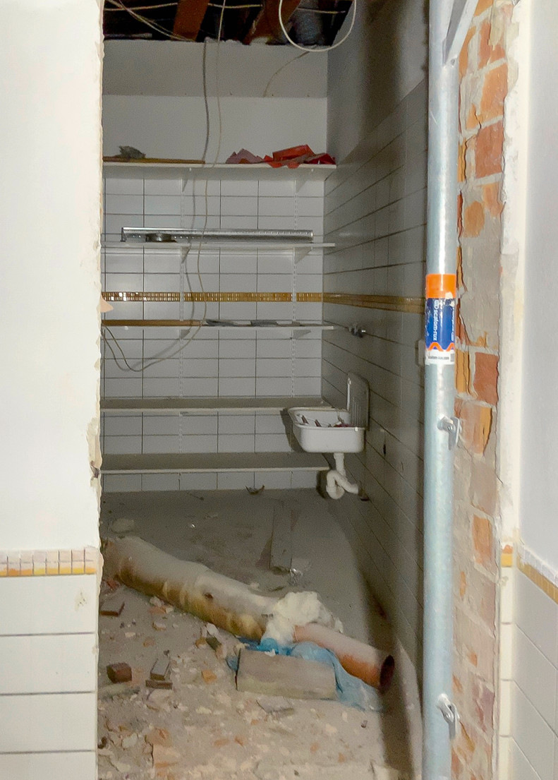 Der Geräteraum während der Sanierung.