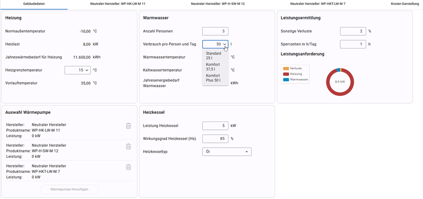 Wärmepumpenauslegung mit dem Wärmepumpen-Berater.