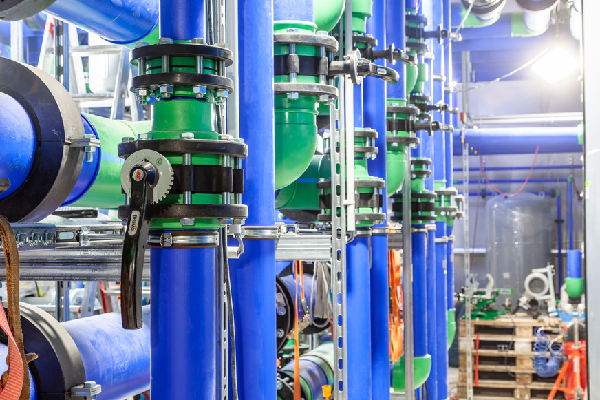 Die gesamte zentrale Anlagentechnik zu den einzelnen Komponenten des Energiekonzepts besteht aus Rohrleitungen von Aquatherm.