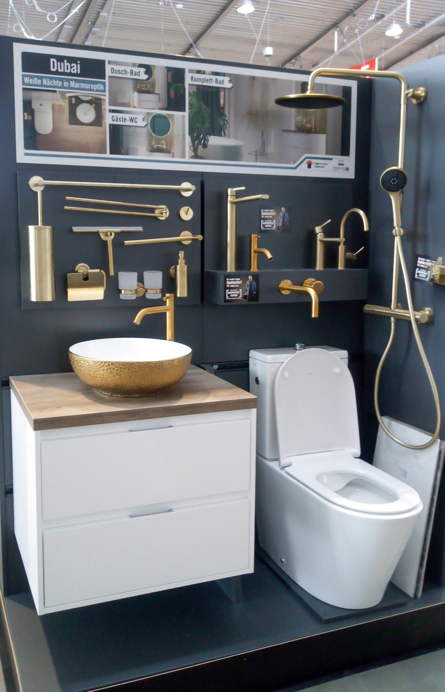 Neben Ikea hat sich auch Hornbach stärker im lukrativen Markt rund ums Badezimmer aufgeplustert. Sichtbar wird das unter anderem durch eine deutlich offensivere Kommunikation aktueller Badgestaltungstrends.