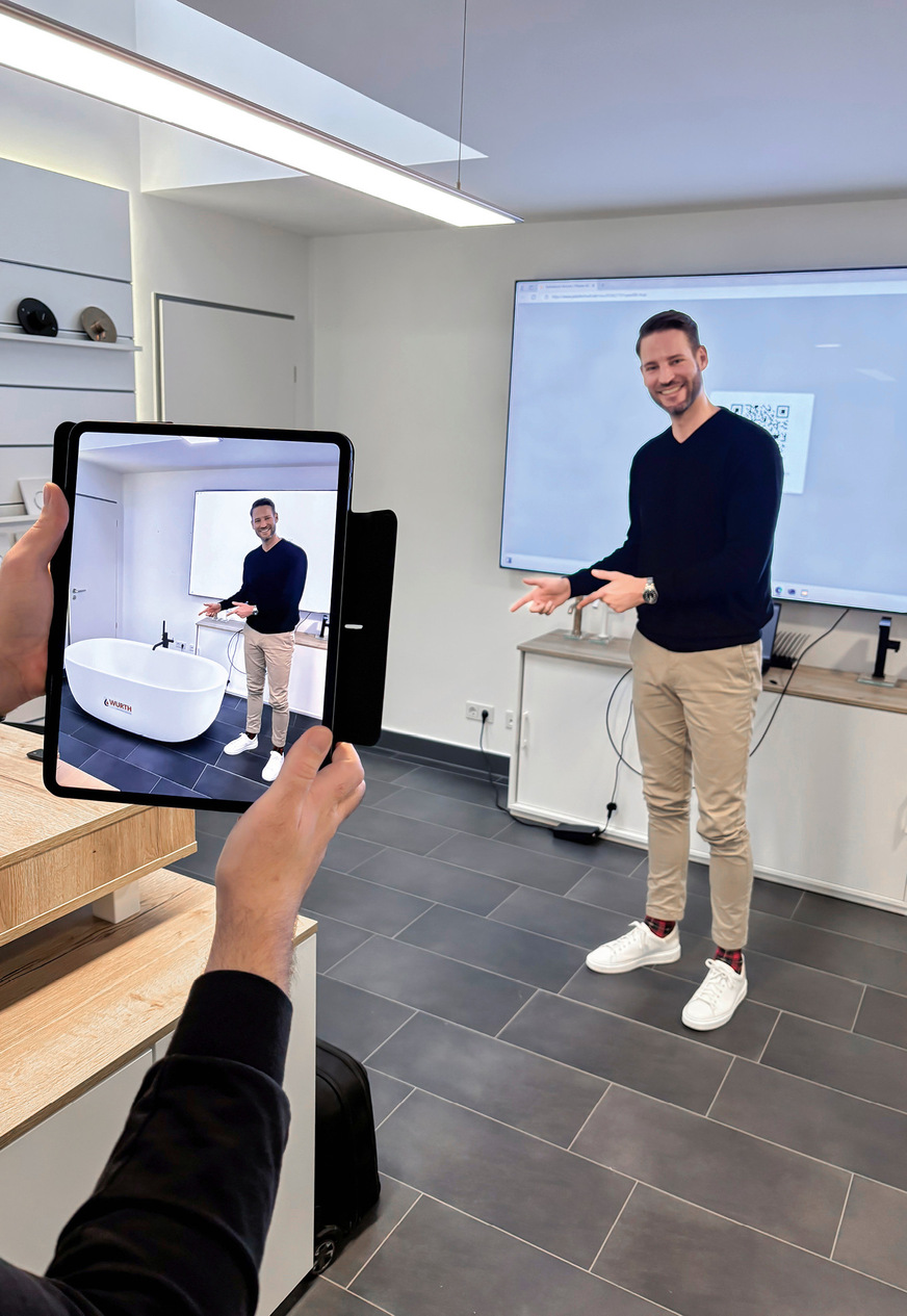 Das Konzept „Virtuelle Vielfalt“ basiert auf der Integration digitaler Tools wie dem „Palette Showroom“, mit dem fotorealistische 3D-Visualisierungen von Bädern erstellt werden können.