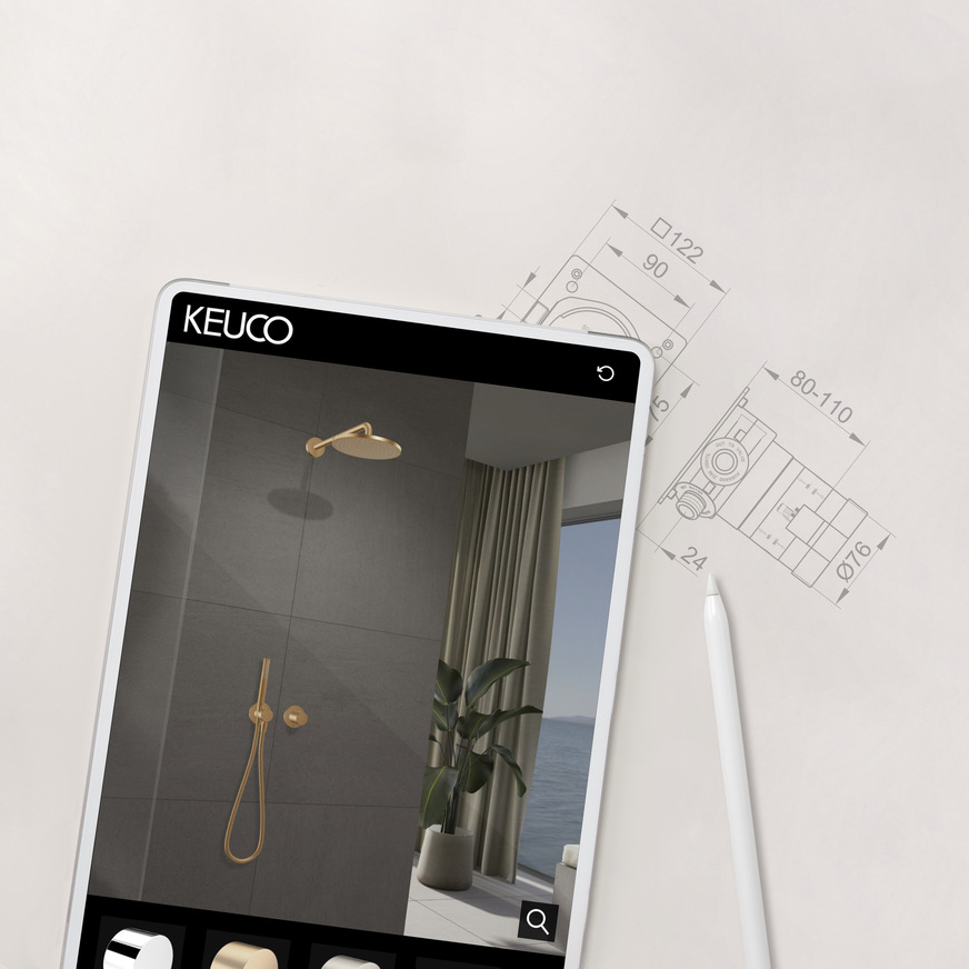 IXMO von Keuco ist ein digitales Planungstool für Armaturen im Badbereich für Planende und Endverbraucher:innen.