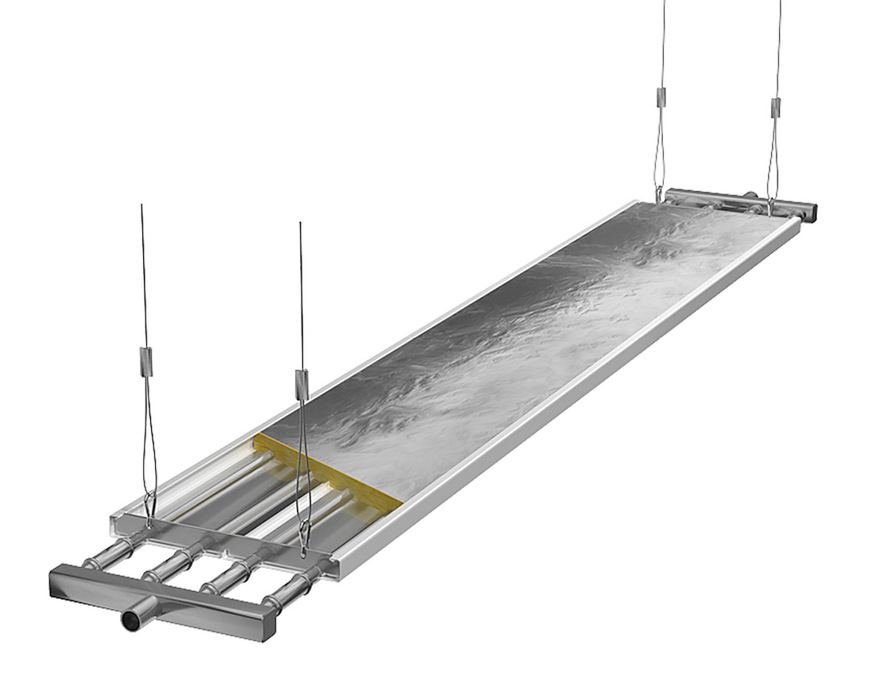 In das 330 mm breite Modul sind vier Rohre in DN 18 eingefügt, um eine hohe Wärmeleistung zu erzielen.
