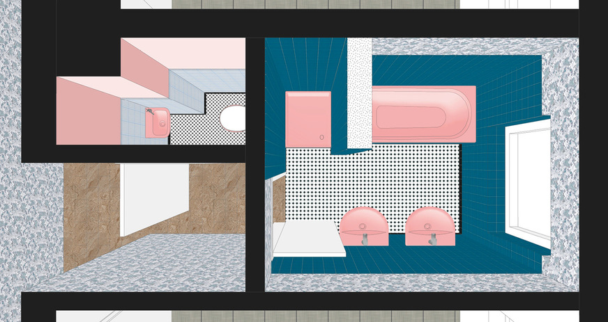 In einem Haus aus den 60er-­Jahren waren WC und Bad getrennt unter­gebracht. Die für damalige ­Verhältnisse hochwertige Ausstattung hatte viele Jahre gute Dienste geleistet.