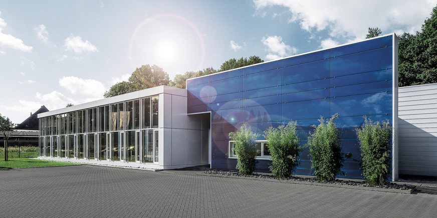 Gebro Herwig in Arnsberg: Mit dem Firmensitz kann das Unternehmen seinen Kunden durch Photovoltaik und&nbsp;Pelletheizung gleich auch ein Referenzobjekt für die Gebäudetechnik bieten.