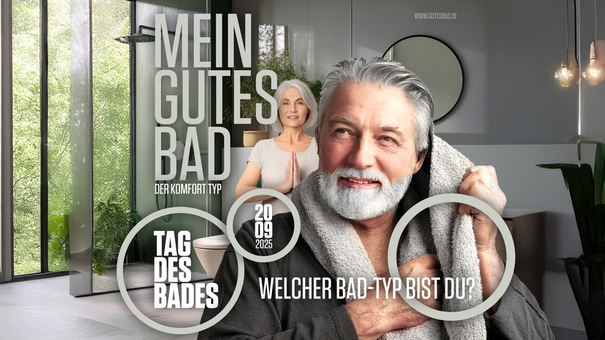 Tag des Bades 2025: Die Branche feiert das 20. Jubiläum der Aktion Tag des Bades am Samstag, den 20.09.2025.