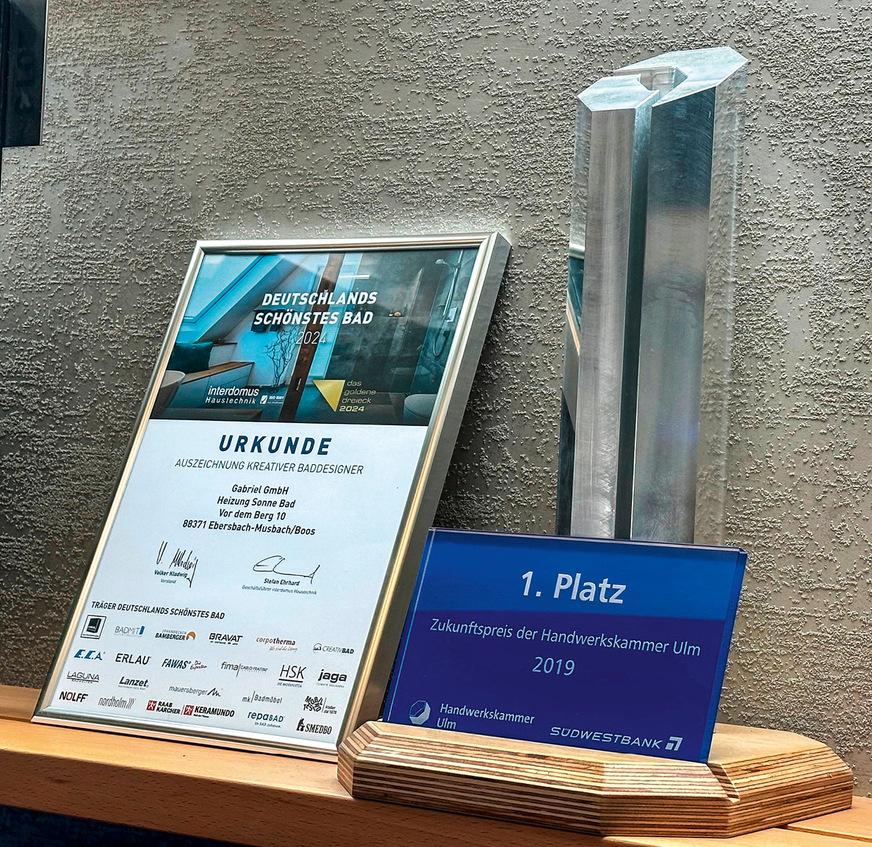 Die Gabriel GmbH blickt auf zahlreiche Auszeichnungen zurück, wie den Baden-Württembergischen Umweltpreis und den ­Marketingpreis des SHK-Handwerks.