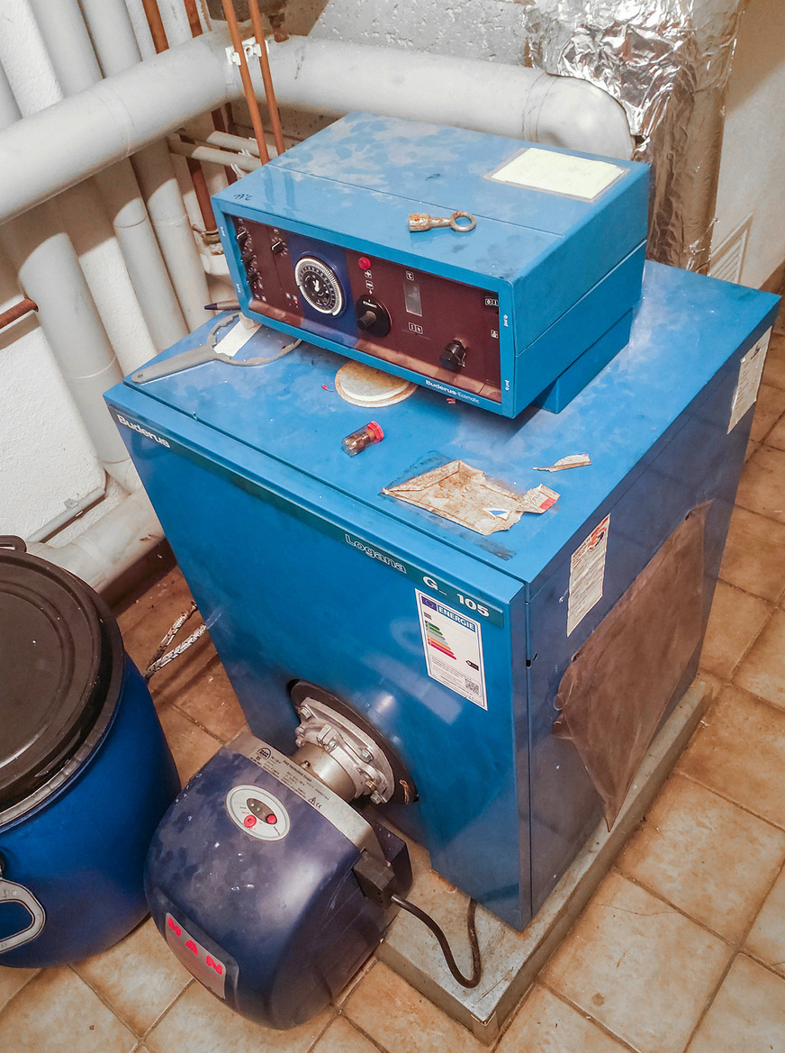 Der fast 35-jährigen Ölkessel ist gerade noch funktionsfähig.