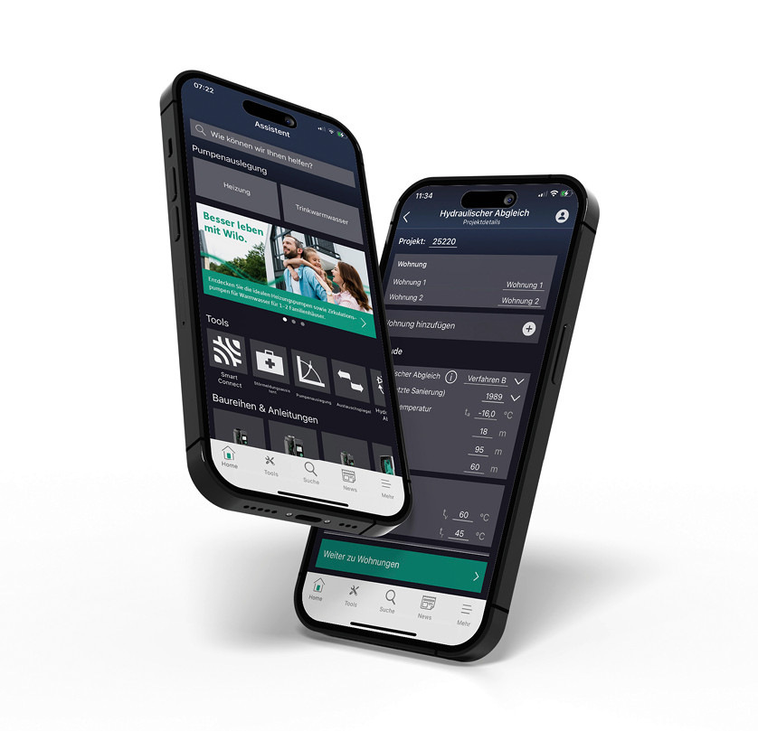 Ob Pumpenauswahl und auslegung, Inbetriebnahme, Wartung oder Austausch die „Assistent App“ bietet Werkzeuge für alle Phasen des Pumpenlebenszyklus.