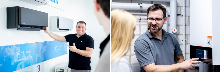 Von links: Marco Danner, seit 2022 Geschäftsführer von Eissele Kälte Klima – ehemals Henne Stuttgart. Danny Bark übernahm 2024 die Geschäftsführung von Eissele in vierter Generation.