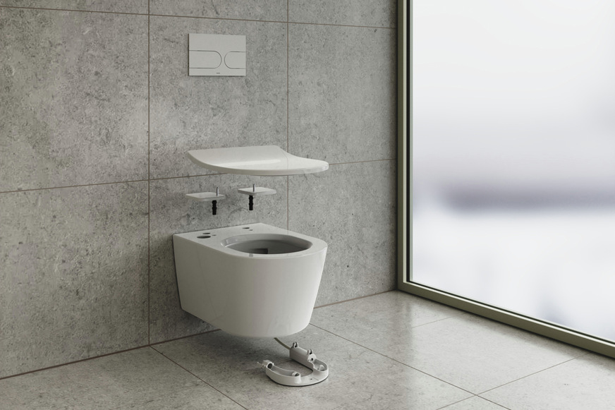 Die FlexCover ermöglichen es, dass die Keramik mit WC-Deckel als normale Toilette genutzt und jederzeit später zu einem Washlet aufgerüstet werden kann.