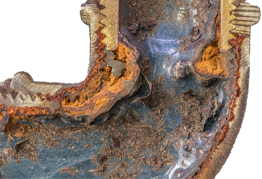 Beispielhafte Darstellung eines unterkrochenen Verbindungsteiles.