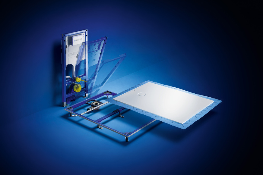 Das Duofix Installationselement für Duschflächen, die Geberit CleanFloor30 Duschfläche sowie die Geberit CleanLine30 Duschrinne kombinieren einfache Montage und Vielseitigkeit bei der Gestaltung von Duschplätzen.