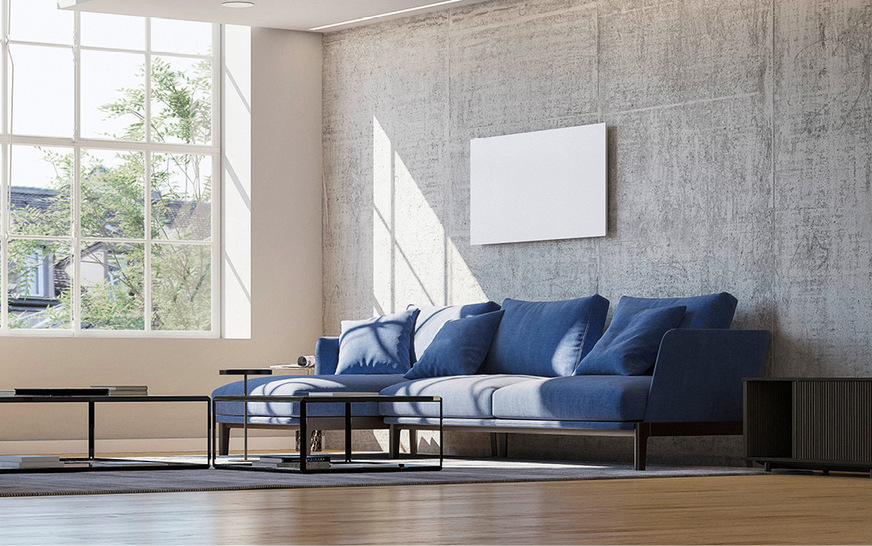 Die rahmenlosen Paneele der Dimplex-IRM-Serie mit strukturierter, pulverbeschichteter Oberfläche bieten eine hohe Strahlungsleistung und sind für Wand- und Deckenmontage geeignet.