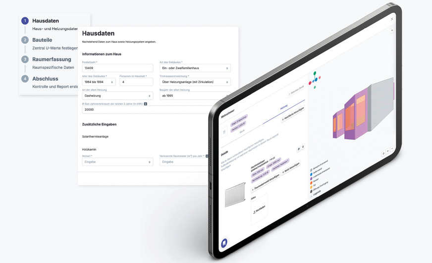 Ein Gebäude wird raumweise erfasst und angelegt.