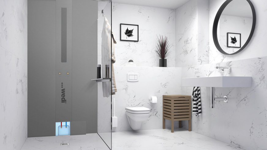 Kleine Badezimmer verlangen nach großen Ideen – vor allem wenn die Dusche trotz begrenzter Fläche komfortabel, sicher und zugleich ästhetisch sein soll. Genau für diesen Einsatzbereich hat Wedi ein neues Duschwandmodul entwickelt, das minimale Einbaumaße mit integrierter Technik kombiniert.