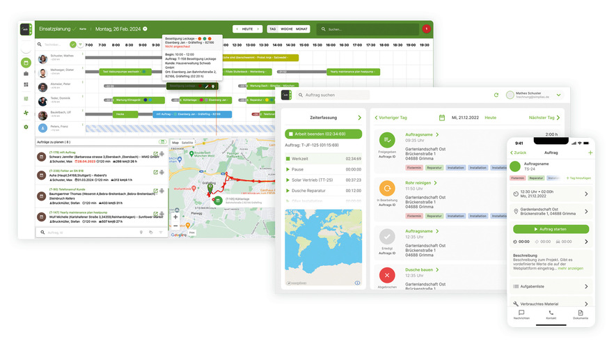 Vom Büro bis zur Baustelle hat der SHK-Betrieb ­AquaTherm alle Auftragsdetails im Blick.