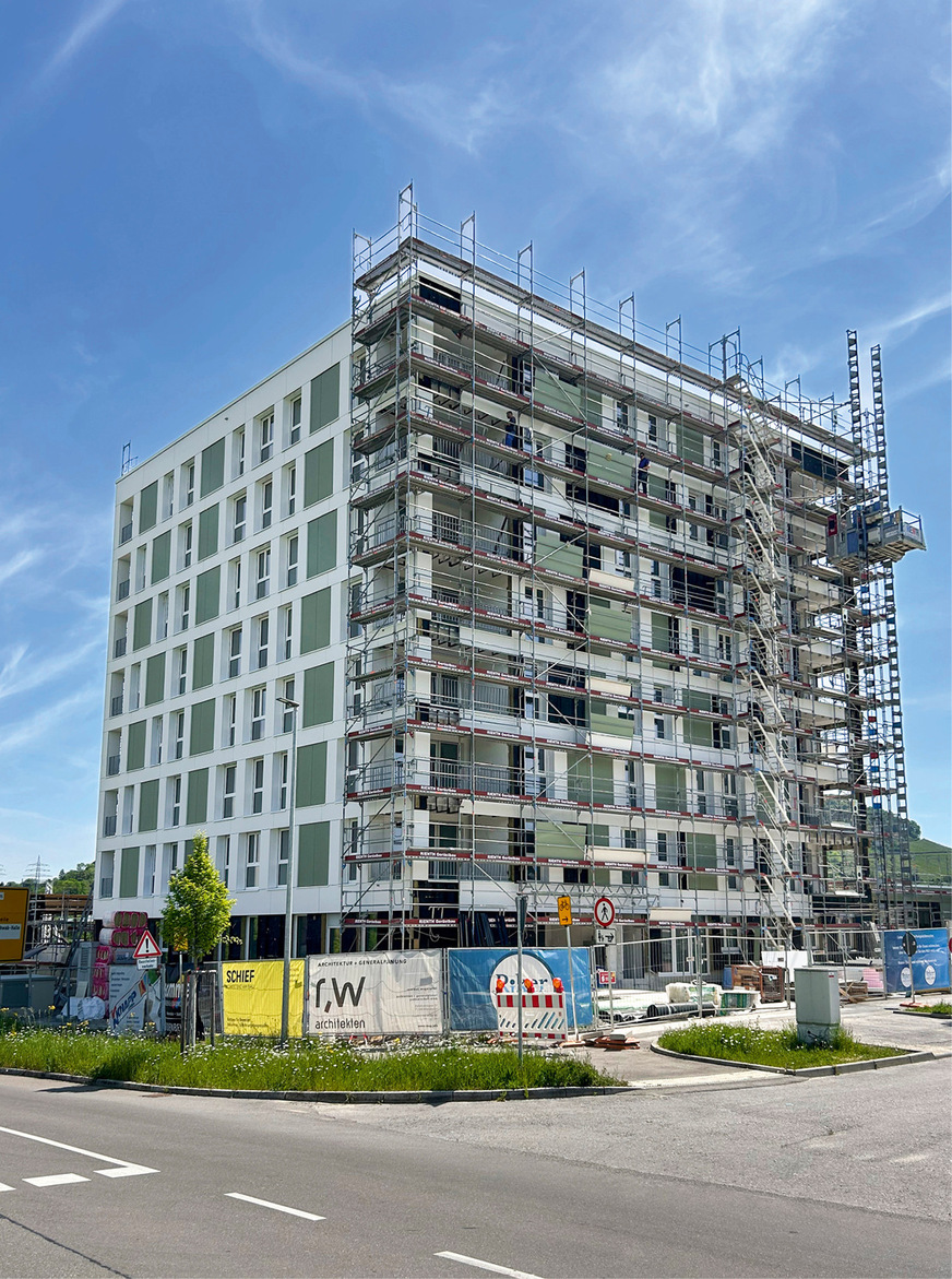 Das Gebäude in Winnenden während&nbsp;der Bauphase.