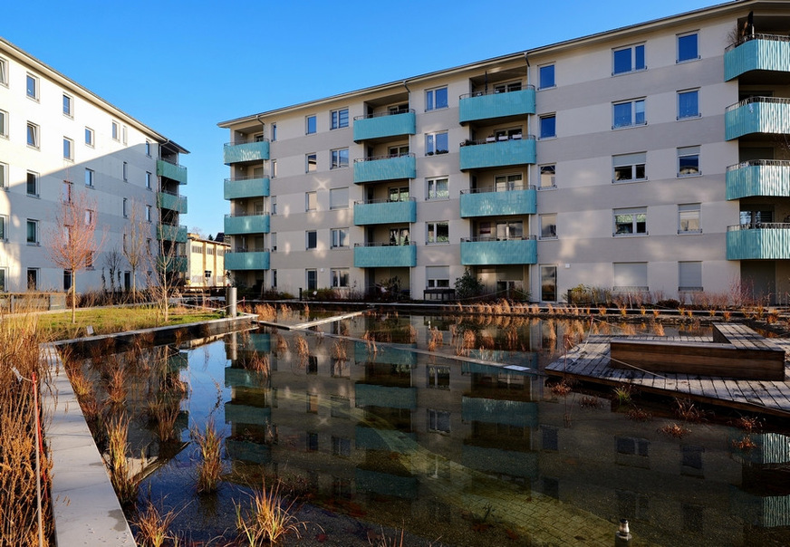 In Mannheim ist das Wohnquartier Aubuckel mit 3 Neubauten und 114 Wohnungen entstanden.