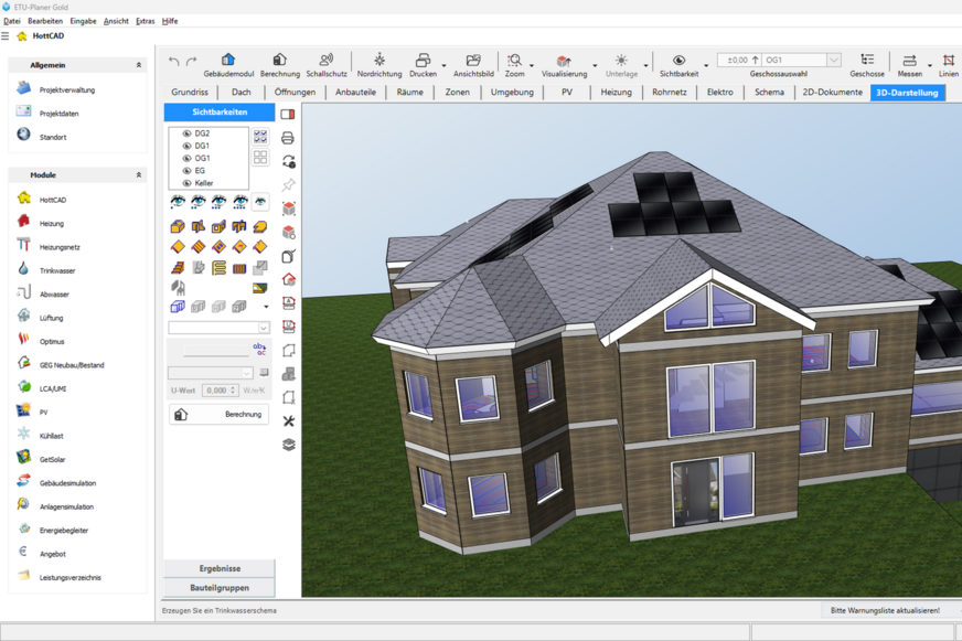 3D-Darstellung in HottCAD.