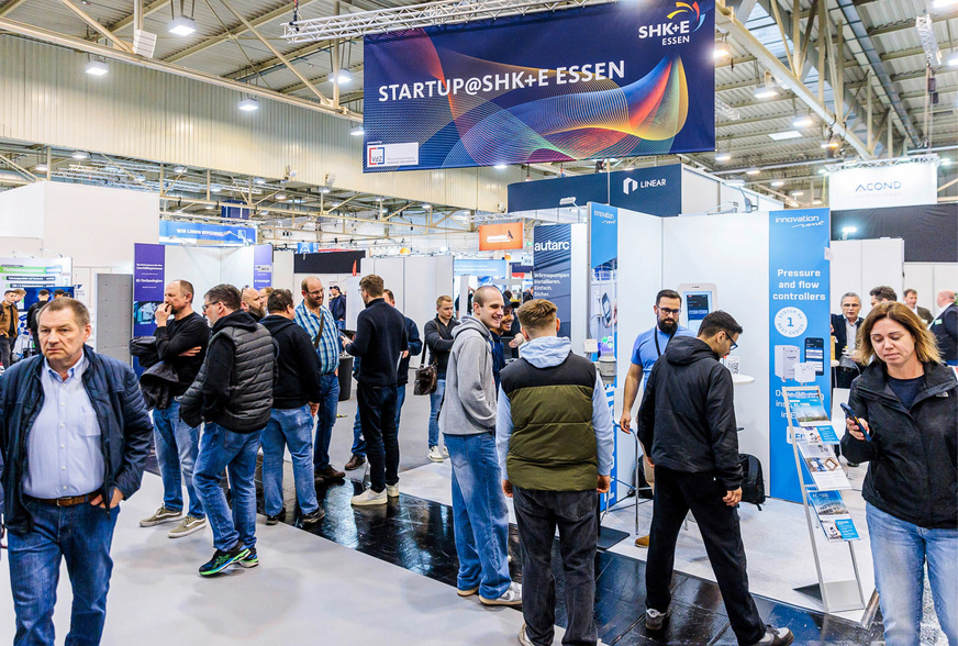 In Halle 1 hat der Bereich „Startup@SHK+E Essen“ in Zusammenarbeit mit der VdZ (Wirtschaftsvereinigung&nbsp;Gebäude und Energie) seine Heimat.