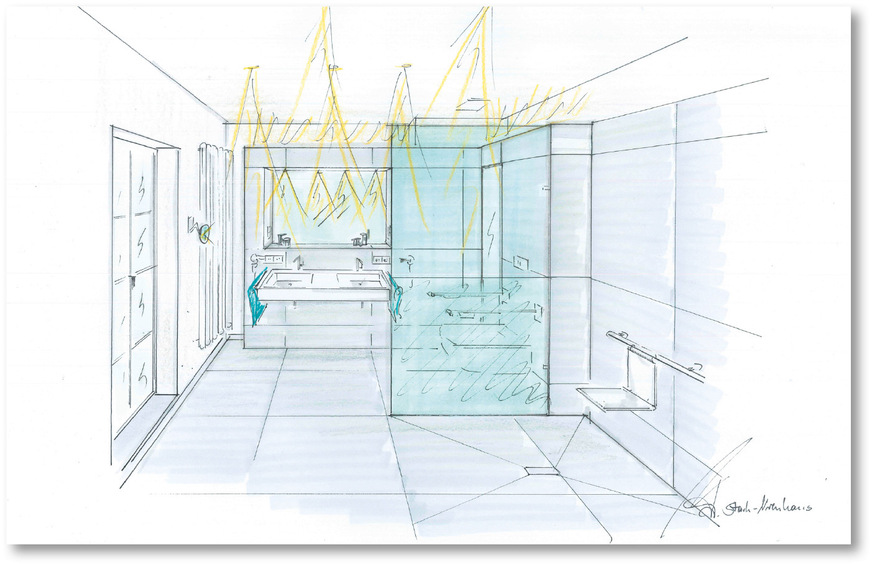Ideenskizze von Innenarchitektin Andrea Stark-Nienhaus von „Starkberaten“.