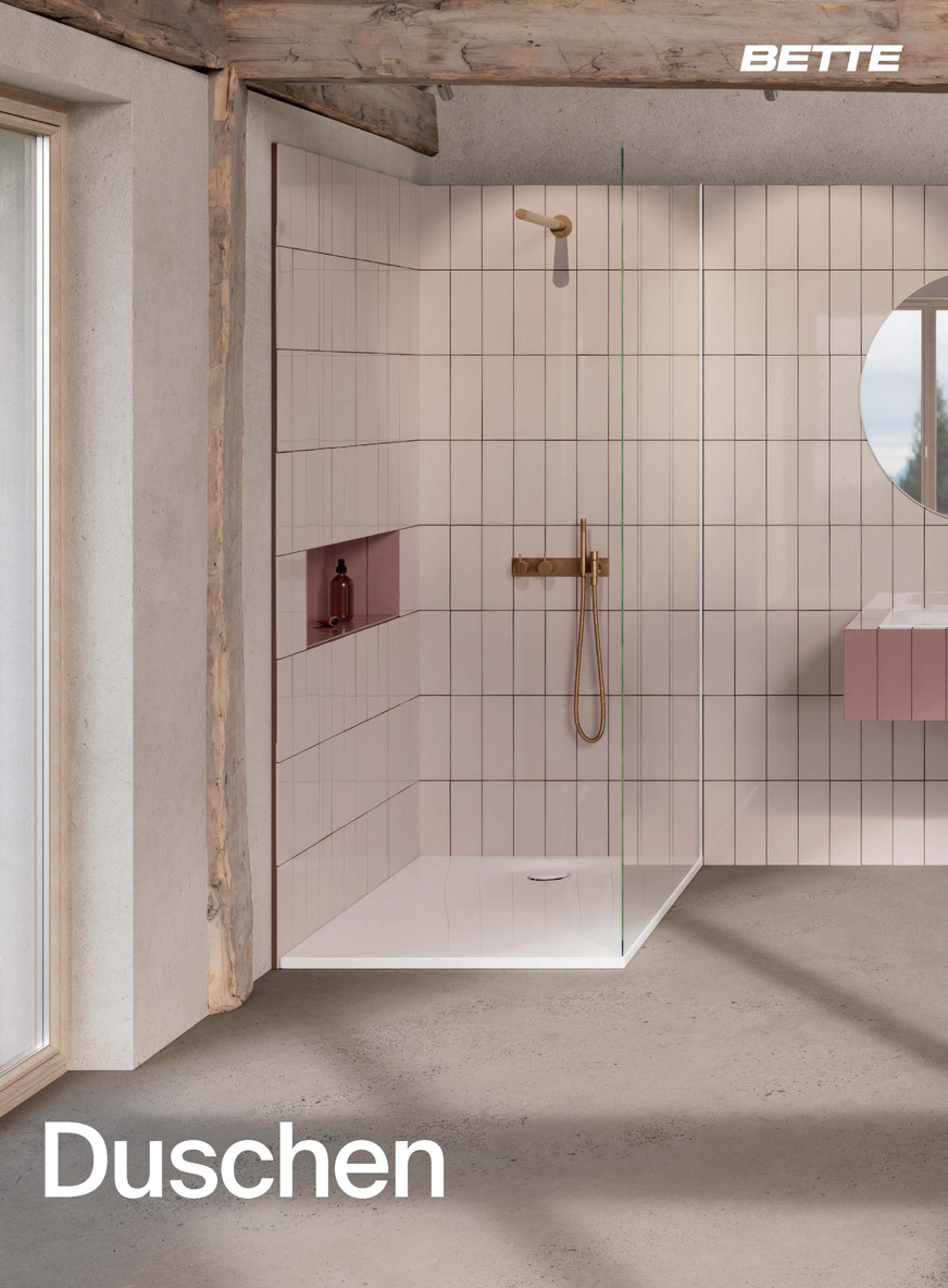 Die neue Duschbroschüre von Bette gibt einen kompakten Überblick zu Designs, Einbauvarianten und Planungshilfen.