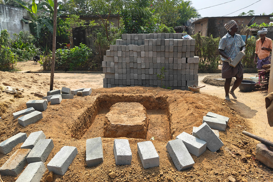 Im südostindischen Dorf Kantepalli entstehen 40 Badezimmer inkl. Toiletten.