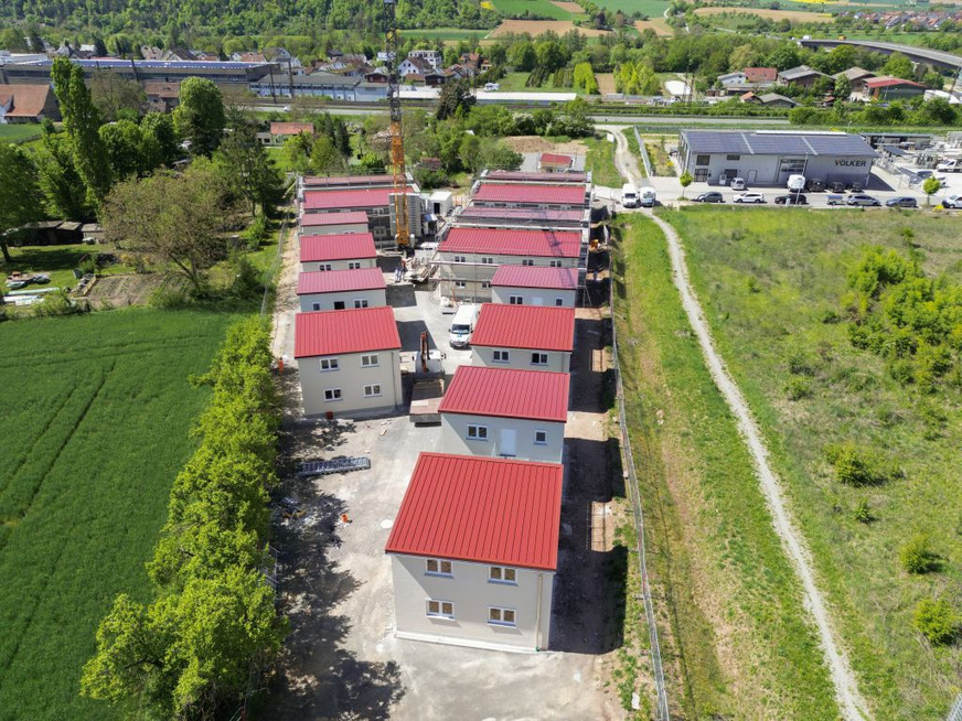 Das Quartier für Geflüchtete in Karlstadt in der Bauphase.